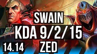 SWAIN vs ZED (MID) | 9/2/15, Legendary, 500+ games | EUW Master | 14.14