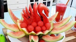 DIY Fruit Art | Watermelon Swan | Fruit & Vegetable Carving Lessons