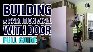 How to make a partition wall with door, how to build a stud wall.