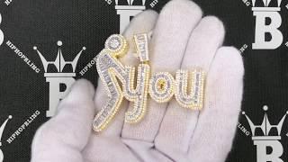 F You Baguette CZ Hip Hop Bling Bling Pendant | Gold Bustdown Custom Jewelry K23164G