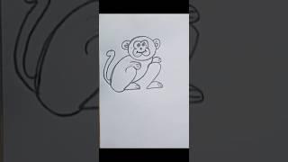 simple and easy monkey drawing with 22 #drawing #art #artandcraft #soeasy #easy #reelsyt #ytshorts