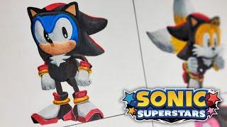 Drawing SONIC Characters in SHADOW Costume | Sonic Superstars
