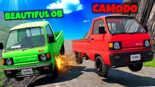 Crashing My Friends Mini Truck on a Dangerous Road in BeamNG Drive Mods!