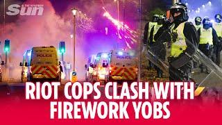 Police Scotland hunt rampaging firework gangs after bricks, bottles & fireworks launched at cops