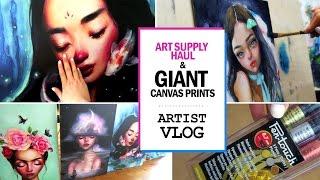 GIANT CANVAS PRINTS & art supply haul // ARTIST VLOG 14