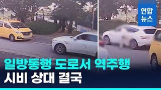 일방통행 도로서 역주행…시비붙은 정주행 차 동승자 숨지게 한 40대 체포 / 연합뉴스 (Yonhapnews)