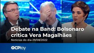 Debate na Band: Bolsonaro critica Vera Magalhães