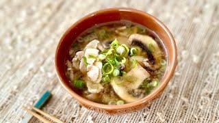 Miso Soup with Pork and Mushrooms