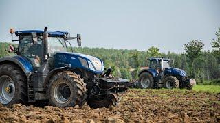 New Holland T7.315 Blue Power + Quadrivomere Pietro Moro & Steyr Terrus 6270 CVT "Blue Power"