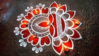 Karthigai deepam 2024 villaku kolam/3*1 deepam beautiful Diya muggulu/deepam super rangoli