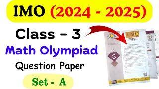 Class 3 IMO Question Paper 2024-2025 | Class 3 Math Olympiad | IMO class 3 | Olympiad exam Class 3