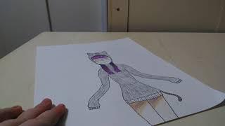 Pusheen girl pastel drawing part 2 final