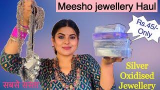 HUGE* Meesho Oxidised jewellery Haul || Most Affordable silver oxidised jewellery from Meesho