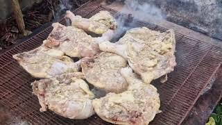 FOOD IN THE COUNTRYSIDECOAL-GRILLED CHICKEN ON THE 24TH IN CUBA