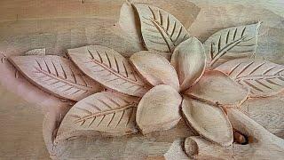 wood carving flower | wood carving for beginners | wood art.