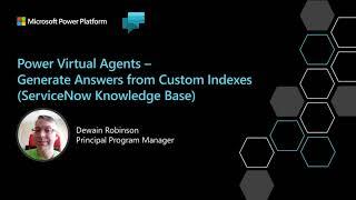 Copilot Studio Generating Answers from a Custom Index such as ServiceNow Knowledgebase