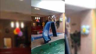 Водная горка с поворотом