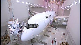 PAL's first Airbus A350 gets painted!