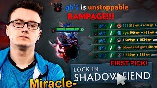 Miracle- FIRST PICKED Shadow Fiend and goes RAMPAGE Mode