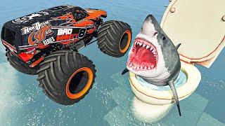 Crazy Crashes Cars Pickups & Bigfoot Monster Trucks - Incredible BeamNG Drive Mods