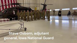 Adjutant General Steve Osborn speaks at National Guard send-off ceremony