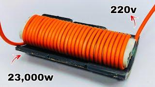 free energy experiment use copper wire and magnet into 220v 23000w generator