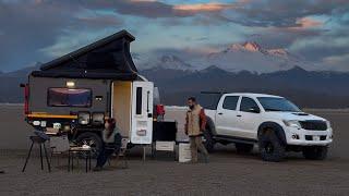 CAMPING IN THE DESERT WITH A CAMPER TRAILER IN THE STORM