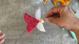 2 Easy And Simple Christmas Gift Ideas From Small Fabric Scraps/DIY Fabric Angel Fabric Flower