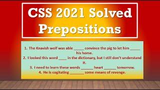 CSS 2021 Solved Prepositions | English Precis & composition solved paper 2021 | CSS/PMS