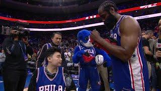 James Harden gifts John Hao a pair of signed kicks  | NBA on ESPN