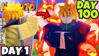 I Spent 100 Days as Nine Tails NARUTO In The NEW NARUTO Roblox Game!