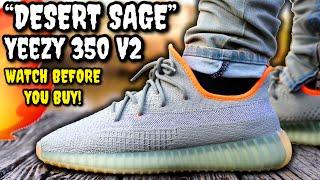 ADIDAS YEEZY BOOST 350 V2 DESERT SAGE REVIEW & ON FEET! WATCH BEFORE YOU BUY!