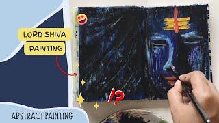 Easy Lord Shiva Acrylic Painting for Beginners | Abstract painting