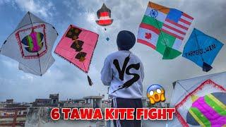 Flying 6 Tawa Kites   *KITE FIGHT* Patangbazi