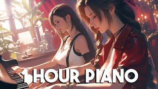 [1 Hour] Relaxing Final Fantasy 7 Music (Calm Piano ASMR) | Study, Work, Ambience...