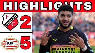 Utrecht vs PSV 2-5 Highlights & Eredivisie 2024 | Saibari Brace Goals | Til Brace Goals