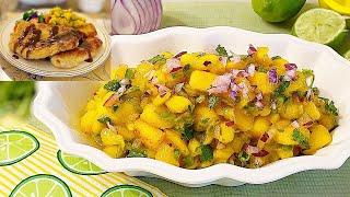 고기와 생선 요리에 잘 어울리고 그냥 먹어도 맛있는 망고 살사 만들기 (FRESH MANGO SALSA)