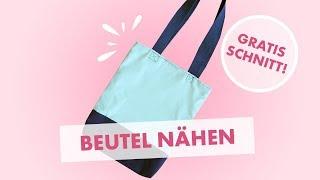 Beutel nähen - Stofftasche mit Henkeln und Futter (gratis Schnittmuster)