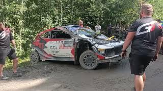 Kalle Rovanperä crashed car Rally Finland 2024 SS19