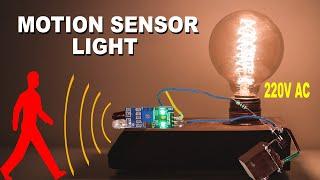 How To Make A Motion Sensor Light || AC Bulb On Off 12v Relay Driver Circuit