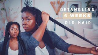 DETANGLING MY NATURAL HAIR AFTER 6 WEEKS OF NOT WASHING | Obaa Yaa Jones