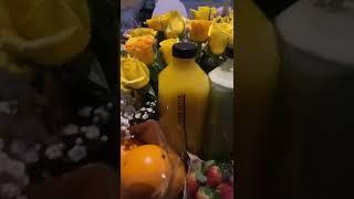 تنسيق هدية سلة كرورنا بالفواكه و الورد الطبيعي في محل عربة ورود الطايف