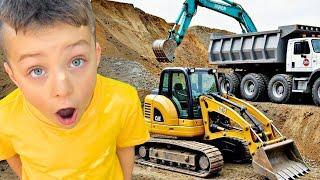 Construction Vehicles Adventure  Diggers for Kids ️ Excavators for Kids  Educational Videos