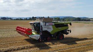 Claas 7500 Lexion im Weizen am Ballern 