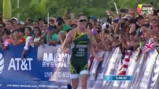 Jonny Brownlee helped over finish by brother Alistair in Wor 2