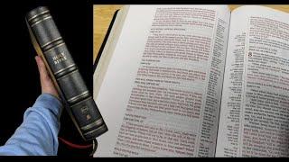 NKJV Single Column Wide Margin Bible in Black Genuine Leather from Thomas Nelson