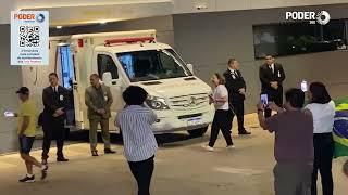 Assista ao momento em que Bolsonaro chega ao DF Star, em Brasília, para fazer cirurgia