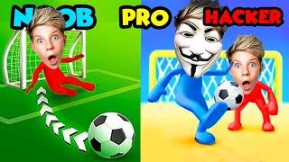 NOOB vs PRO vs HACKER in SUPER GOAL! Prezley