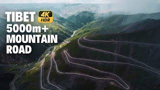 Tibet 5000m+ winding mountain road - Scenic Drive 4K HDR