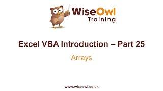 Excel VBA Introduction Part 25 - Arrays